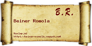 Beiner Romola névjegykártya